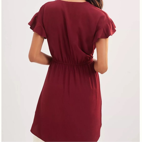 Anthropologie Surplice High-Low Blouse Wine S NWT - Picture 3 of 9